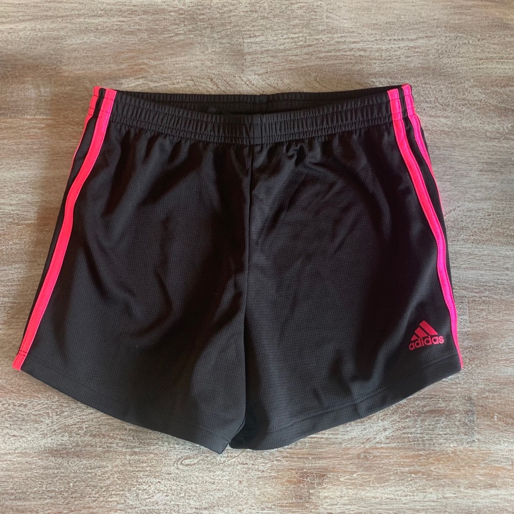 Adidas black and hot pink shorts